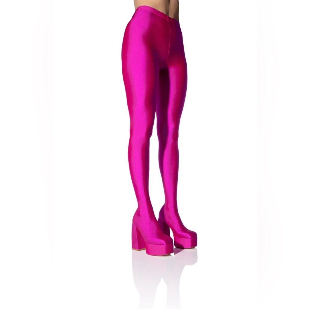 AZALA WANG HEYHEY PLATFORM CHUNKY PANT BOOT IN PINK - Picture 1 of 14